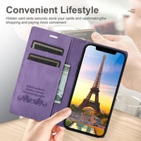 iPhone 13 Pro Max Lila Bőr Pénztárcatartó Tok Kártyatartóval és Állvánnyal 5