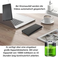 ZAIZAITY Hordozható Kamera Powerbank 10000mAh - Full HD 1080P Felvétel - Mozgásérzékelés - Éjjellátó - WiFi Nélküli - 512GB Kompatibilis - B 3