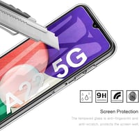 Samsung Galaxy A22 5G átlátszó szilikon tok + 3db fólia, ütésálló 6