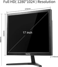 Thinlerain 17" Monitor 1280x1024 LED Képernyő 4:3 - Beépített Hangszóróval, 5ms Válaszidő, 60Hz, VGA/HDMI, VESA Kompatibilis, PS4/Xbox Támog 5
