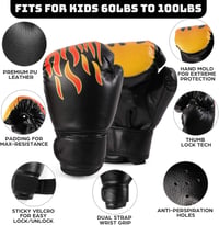 Odoland 7 az 1-ben Boxzsák Szett Gyerekeknek - 60 cm Boksz Zsák, 6 oz Kesztyű, Lánc, Karabiner, Védőszalagok - Kickbox, MMA, Harcművészet Ed 4