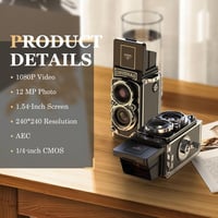 Beedove Retro Mini Digitális Fényképezőgép 1080P FHD Videó 12MP Autófókusz Vintage Kamera 16GB Kártyával Kezdőknek és Gyerekeknek 6