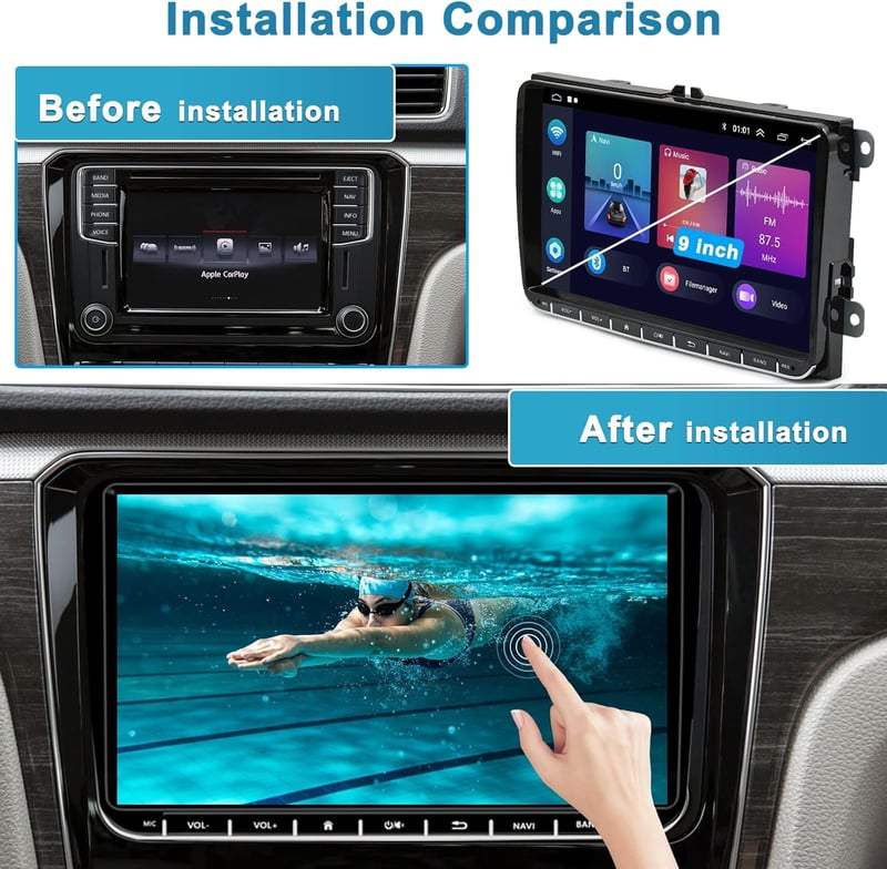 VW Golf 5/6, Polo, Touran 9" Android autórádió navigációval, Bluetooth-szal, tolatókamerával - Hikity