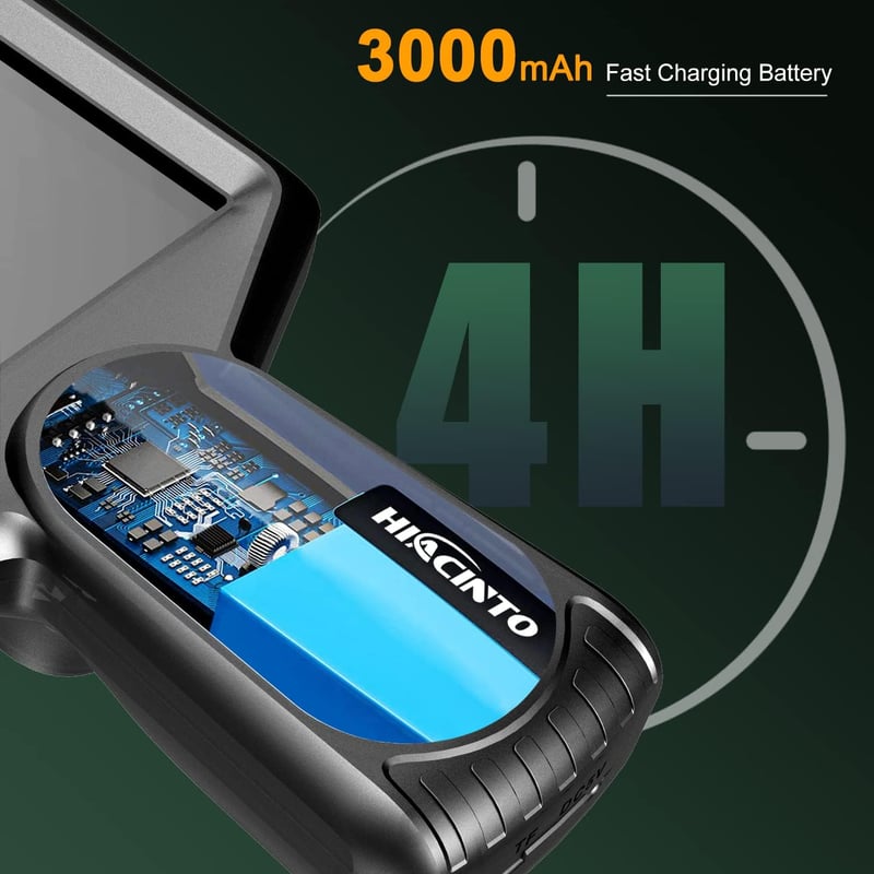 Hiacinto Endoszkóp Kamera 10m IP68 Vízálló, 5" IPS Kijelző, 3 Lencsés 1080P HD Vizsgálókamera 32GB, Leválasztható Kábel, Autó, Csőszerelés