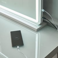 Saimeihome Hollywood Sminktükör LED Világítással - 80x55cm Fehér, 3 Fényárnyalat, 10X Nagyítás, USB, Érintésvezérlés, Asztali vagy Falra Sze 5