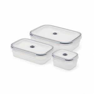 Compactor Aspifresh ACC922 set vakuumskih posuda za čuvanje hrane, 3 komada, bez BPA — nedostaje ručna vakuum pumpa (stanje: vidi 2. sliku)