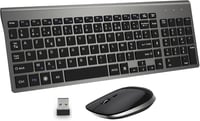 GALENMORO Csendes Vezeték Nélküli Billentyűzet és Egér Szett - Fekete, Ergonomikus, PC/Laptop Kompatibilis 1