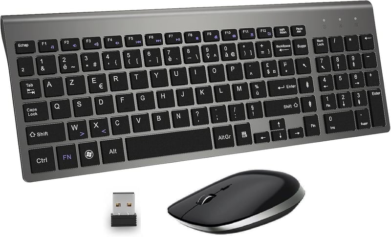 GALENMORO Csendes Vezeték Nélküli Billentyűzet és Egér Szett - Fekete, Ergonomikus, PC/Laptop Kompatibilis