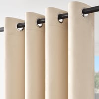 Topfinel Bézs Sötétítő Függöny 140x225 cm - Hőszigetelő, Fényáteresztést Gátló Függöny Ösennel 2