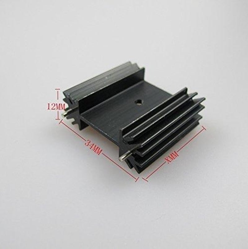 Easycargo fekete anodizált TO-220 alumínium hűtőborda MOSFET-hez, 5 db-os csomag