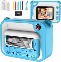 Gyerek digitális fényképezőgép 1080P, 32GB kártyával, nyomtatóval, 3-12 éveseknek - KinderKamera 1