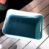 Jive Tárolódoboz Tető Nélkül 16L, 3 db-os Szett, Fogantyús Egymásba Rakható Műanyag Kosár — Csak a tárolók (állapot: lásd a 2. képet) 2