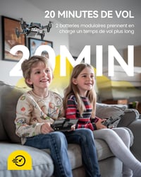 DEERC D20 Mini Drón 720P HD Kamerával - Összecsukható Kék Quadrokopter Gyerekeknek és Felnőtteknek, Hangvezérléssel, 2 Akkumulátorral 5