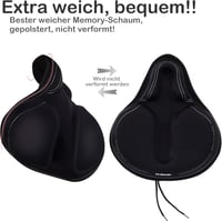 DAWAY C6M Extra Széles Memóriahabos Kerékpárülés Huzat - Kényelmes Nyereghuzat MTB és Szobakerékpárhoz, 30x27cm 3
