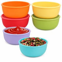Set 6 boluri mici cu capac din silicon webake, boluri pentru gustări de 4 oz, boluri pentru cereale cu capac pentru sos — lipsesc 4 capace (stare: vezi a 2-a imagine) 3