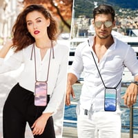 Samsung Galaxy A54 5G szíves mintás nyakba akasztható telefontok, fekete 5