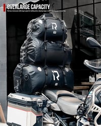BORLENI Vízálló Motoros Hátsó Táska 30L - Univerzális Csomagtartó Táska Túrázáshoz, Kempingezéshez, Kerékpározáshoz, Fényvisszaverő Elemekke 6