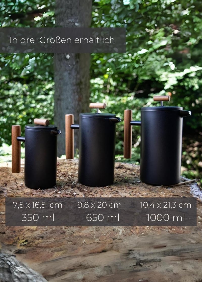 Lambda Coffee Duplafalú Termosz Francia Kávéprés 0,6L Fekete