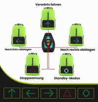 Cyklistický batoh eelo Cyglo s LED smerovkami – úplná viditeľnosť a bezpečnosť – zelený 6