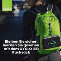 Cyklistický batoh eelo Cyglo s LED smerovkami – úplná viditeľnosť a bezpečnosť – zelený 3