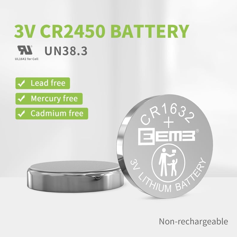 EEMB CR1632 3V lítium gombelem 10db - óra, kulcstartó, számológép