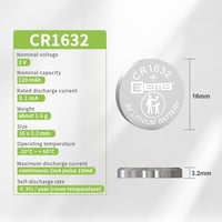 EEMB CR1632 3V lítium gombelem 10db - óra, kulcstartó, számológép 3