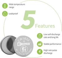 EEMB CR1632 3V lítium gombelem 10db - óra, kulcstartó, számológép 7