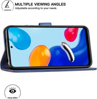 Xiaomi Redmi Note 11 Mágneses Vászon Pénztárcatok - Sötétkék 2