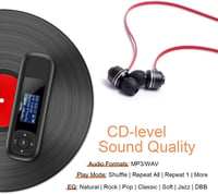 AGPTEK 8GB Mini MP3 Lejátszó FM Rádióval és Hangrögzítővel, Fekete-Piros 2