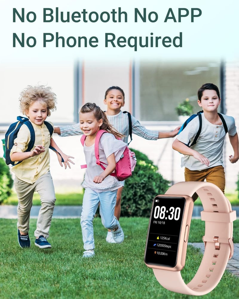 HUAKUA Okosóra Lépésszámlálóval - Nagy Kijelzős, Vízálló Fitnesz Tracker, App Nélkül