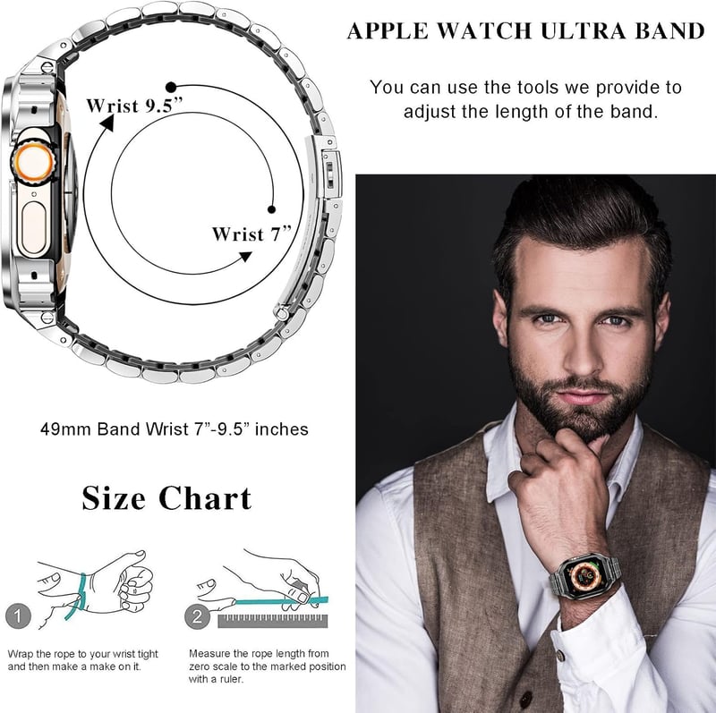 Apple Watch Ultra 49mm Robusztus Fém Szíj Tokkal - Szürke
