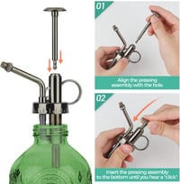 T4U Vintage Üveg Növénypermetező 200ml - Zöld Pumpás Spriccelő Kanna Szobanövényekhez, Szukkulensekhez 3