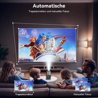 Polocsh 4K Mini Projektor Android 11.0 Rendszerrel - Full HD 1080P Hordozható Házimozi, WLAN6, BT5.2, Auto Keystone, 150" Kijelző, 180° Forg 4