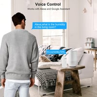 eMylo Zigbee Hőmérséklet és Páratartalom Érzékelő - Tuya Smart Kompatibilis Vezeték Nélküli Mérő Riasztással és Adattárolással - Alexa és Go 6