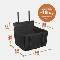 WUGLO Extra Stabil Kutya Autóülés - Vízálló Autós Ülés Kis és Közepes Kutyáknak 4 Rögzítő Hevederrel - M Méret Fekete 8
