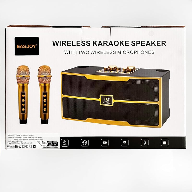 JBL Hordozható Bluetooth Karaoke Rendszer 2 Vezeték Nélküli Mikrofonnal - Beltéri és Kültéri Használatra