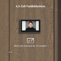 EZVIZ CP2 WiFi Ajtókémlelő 4,3" Színes Kijelzővel - 2MP Vezeték Nélküli Videós Kaputelefon 146° Látószöggel, 2200 mAh Akkumulátorral, Időjár 2