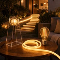 Esti fényvarázs világítás: E27 vintage LED izzó + 2 m melegfehér LED szalag + dimmelhető üveggömb lámpa 1