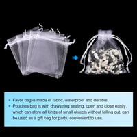 Fehér organza ajándéktasak 50db, 10x12cm, esküvőre, partira - Sourcing Map 3