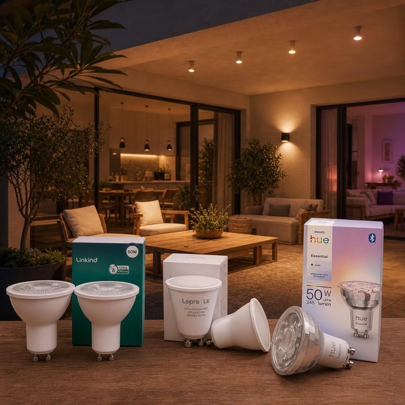 Okos spotfény frissítő: természetes fehér GU10 LED + 2 db dimmelhető CCT okosizzó + színes okos GU10