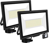 RIGIDON 2x200W Kültéri LED Reflektor Mozgásérzékelővel - 20000 Lumen, 6000K Hideg Fehér, IP66 Vízálló Fényvető Kerthez, Garázshoz, Ház Falár 1