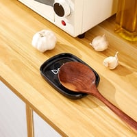 Swuut Kerámia Kanáltartó Szett 2 db - Fekete Edényalátét Konyhai Eszközökhöz, Spatulához, Fogóhoz, Mosogatógépben Mosható, Tűzhelyhez és Pul 8