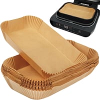 BYKITCHEN Sütőpapír Ninja Foodi MAX Grillhez és Airfryerhez - 100db Tapadásmentes Légkeveréses Sütőlap AG551EU Modellhez, 27,8×15cm 1