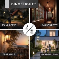SINCELIGHT LED izzó dupla alkonyérzékelővel, kültéri lámpákhoz, B22, 4000K, 2db 7