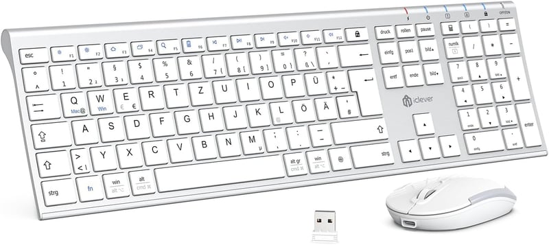 iClever Vezeték Nélküli Billentyűzet és Egér Szett, 2.4G, USB-C Újratölthető, Teljes Méretű, Vékony, Tartós, Windows/Mac Kompatibilis

AI: i