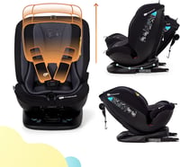 Kinderkraft Xpedition 360° Forgatható Gyerekülés, Isofix Rögzítéssel, 0-36 kg, 7 Pozíciós Dönthetőség, 5-Pontos Biztonsági Öv, Fekete 3