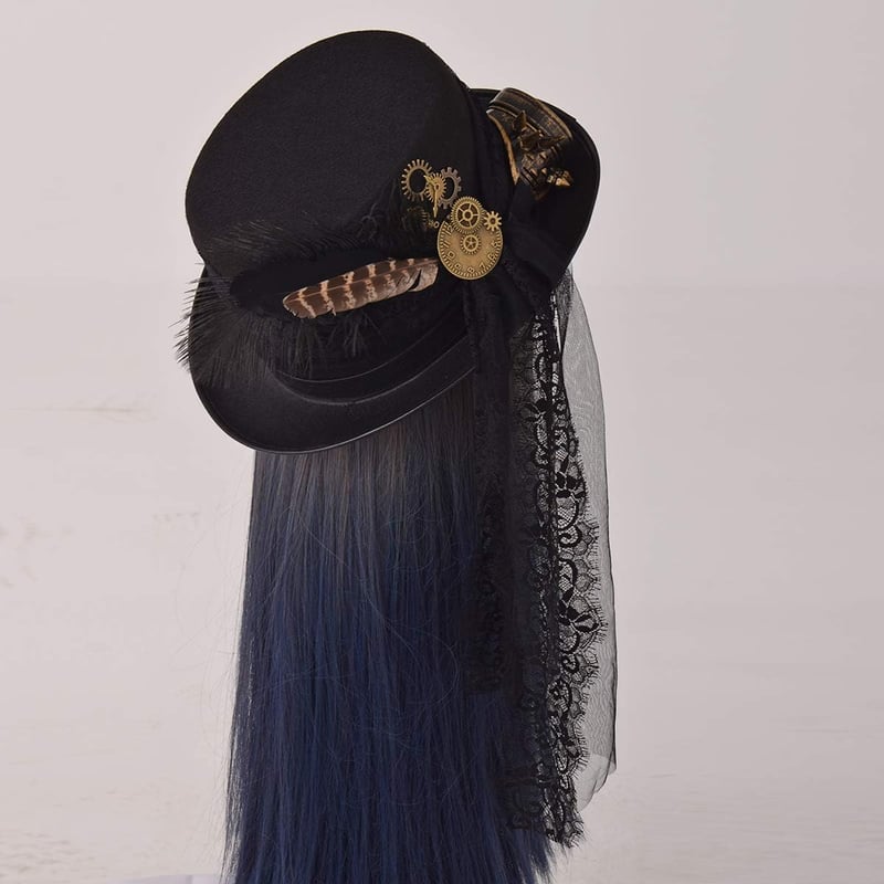 COSDREAMER Steampunk Cilinder Kalap Szemüveggel - Fekete, 60cm - Halloween Jelmez