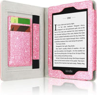 Kindle Paperwhite Csillogó Rózsaszín Bőrtok Kártyatartóval 3