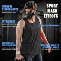 FDBRO Edzés Maszk Futáshoz Magas Terhelésű Edzéshez Ellenállás Cardio Maszkos Edzés 2
