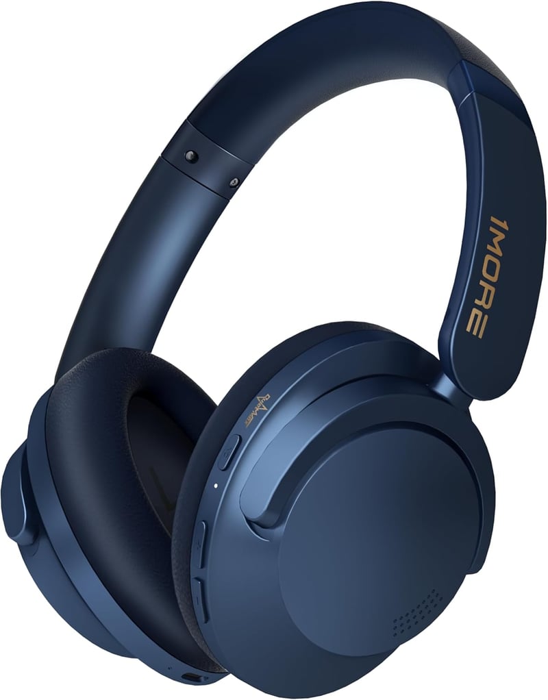 1MORE SonoFlow Pro Vezeték Nélküli Fejhallgató - LDAC Hi-Res Hangzás, Aktív Zajszűrés, 100 Órás Üzemidő, Gyorstöltés, Bluetooth 5.4, Kék